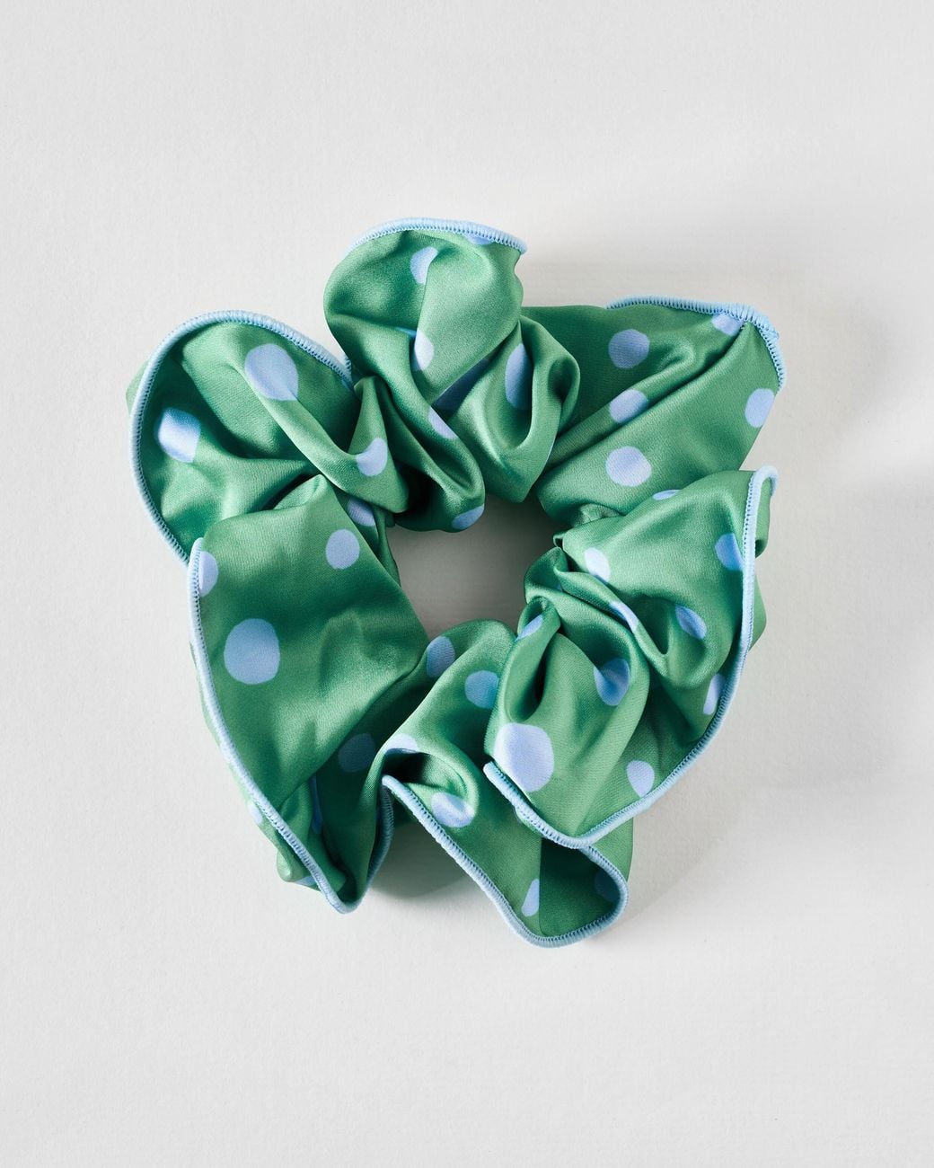 Oliver Bonas Green Julia & Blue Polka Dot Scrunchie