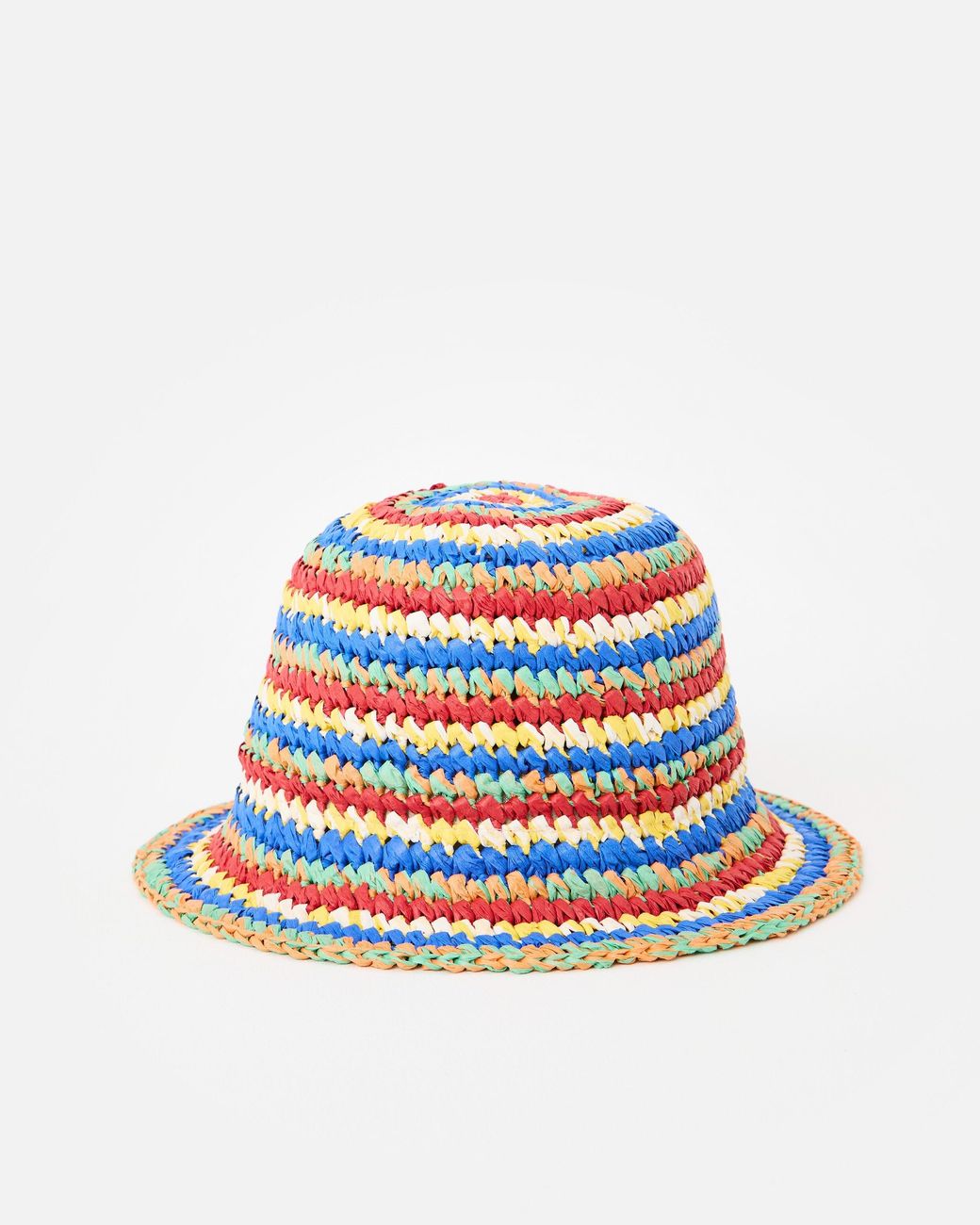 Oliver Bonas White Multicoloured Striped Bucket Hat