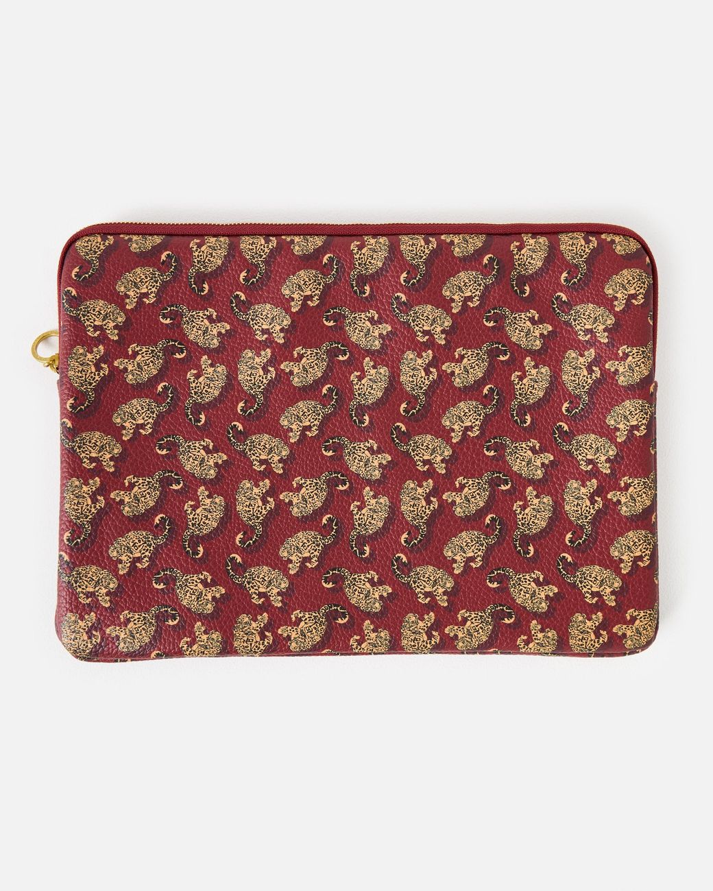 Oliver Bonas Red Burgundy Snow Leopard Laptop Case