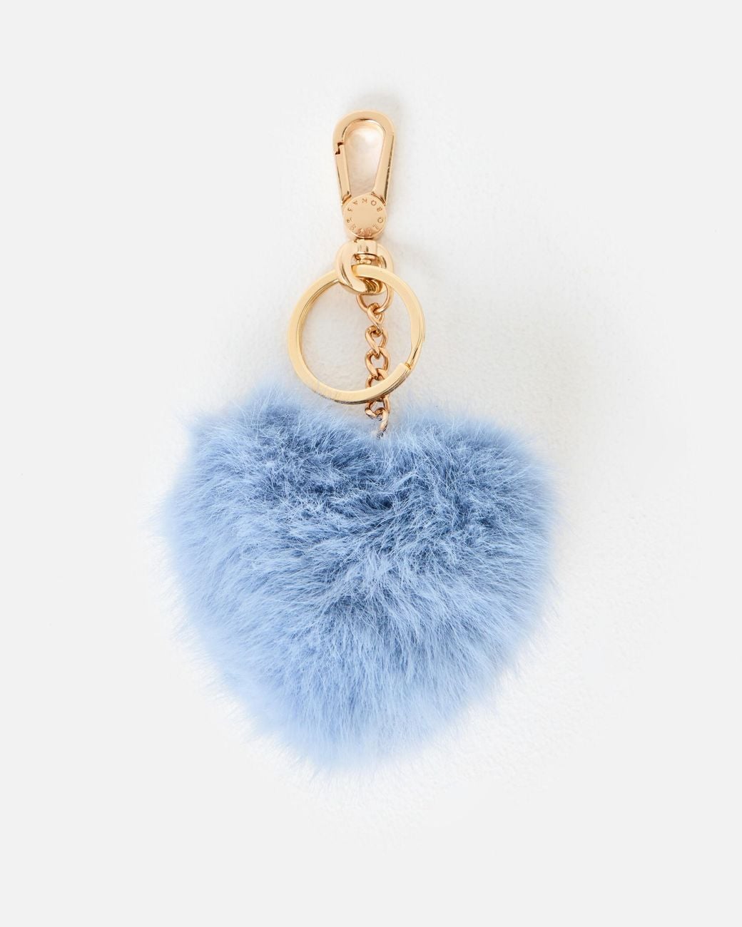Oliver Bonas Blue Heart Faux Fur Keyring