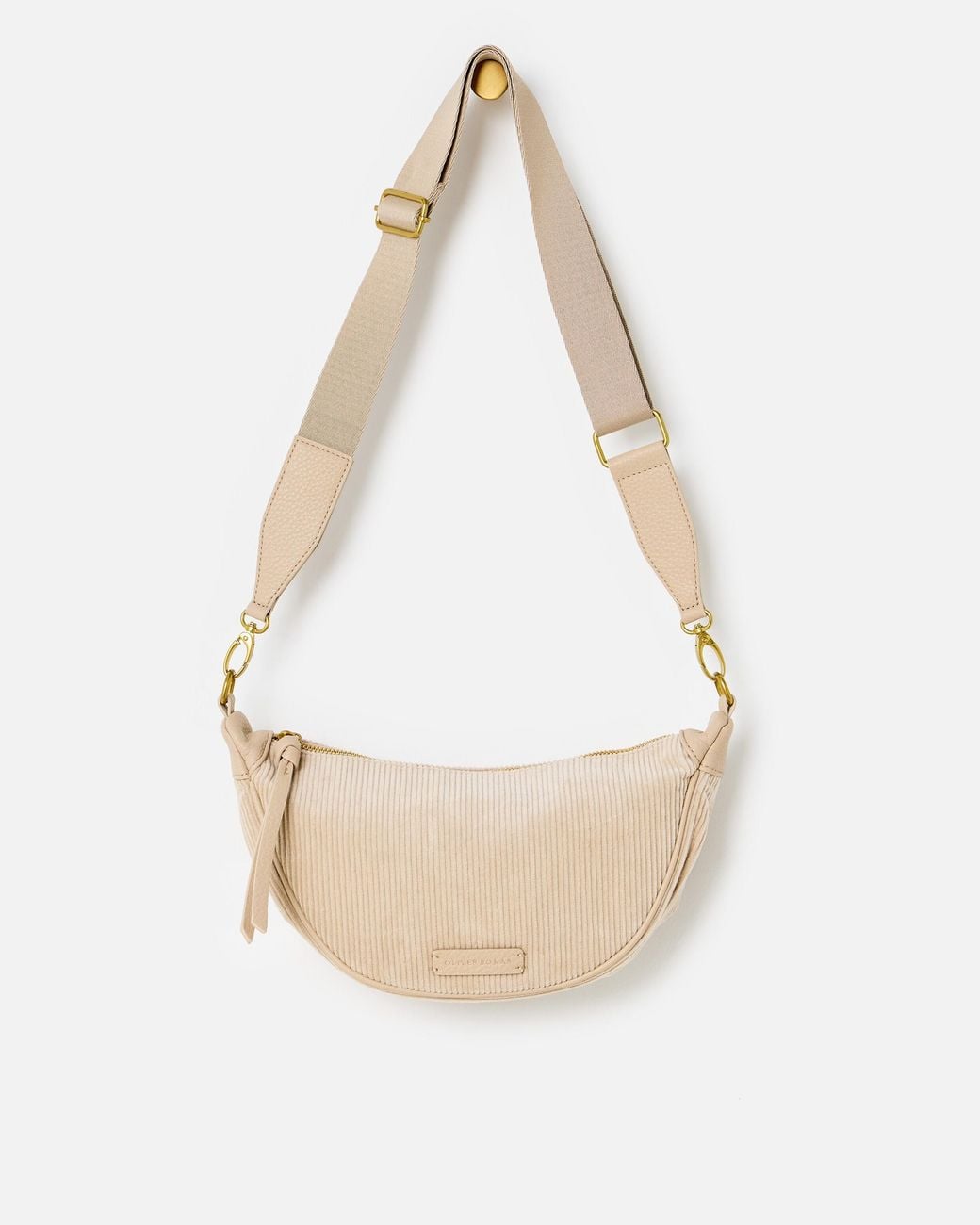 Oliver Bonas Natural Betty Corduroy Crossbody Belt Bag