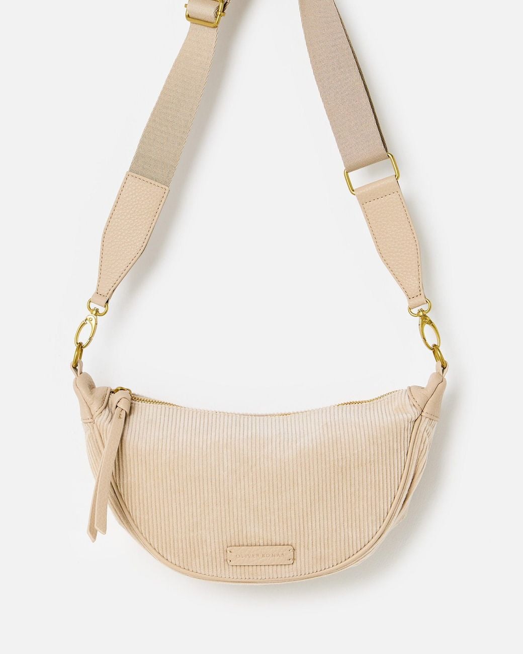 Oliver Bonas Natural Betty Corduroy Crossbody Belt Bag