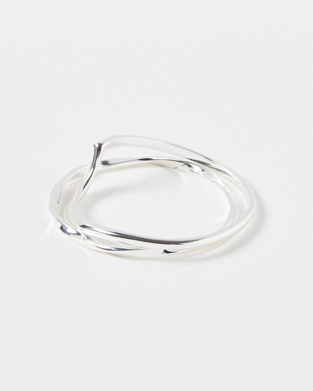 Oliver Bonas White Renata Twisted Tone Bangles Set Of Two