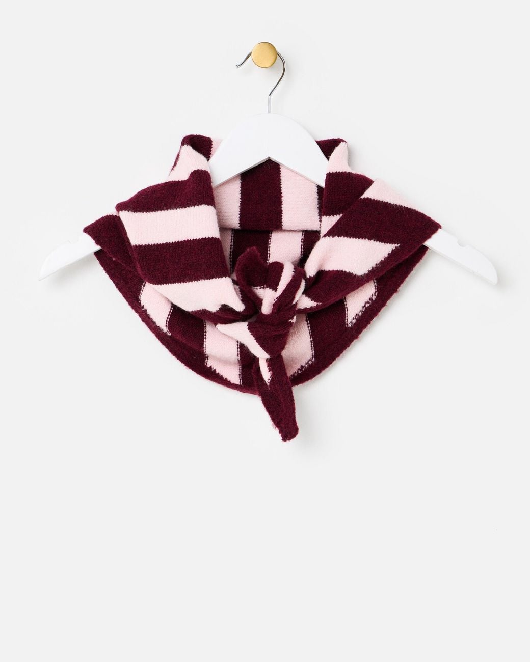 Oliver Bonas Red & Burgundy Striped Knitted Triangle Scarf