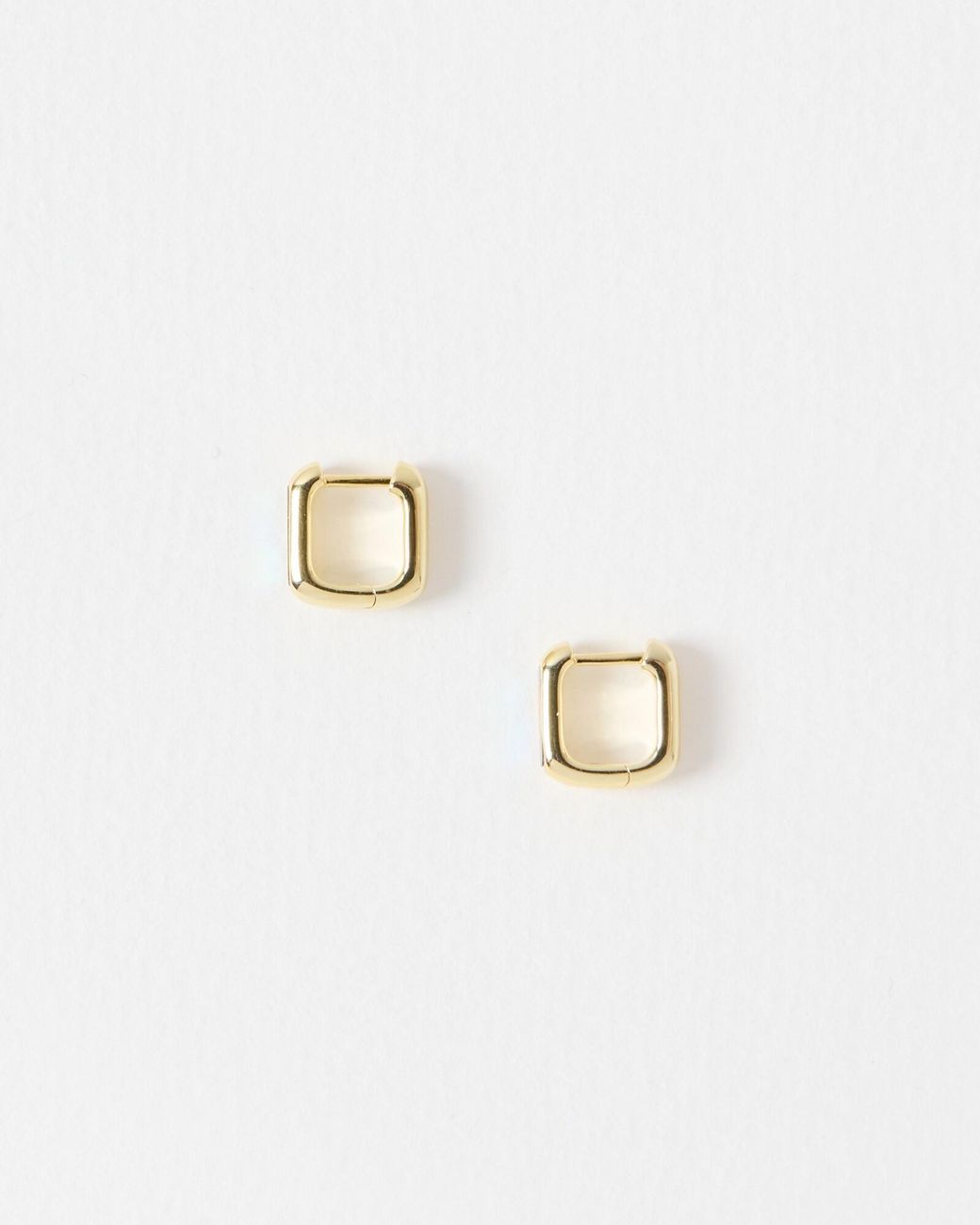 Oliver Bonas White Ava Paua Shell Square Hoop Earrings