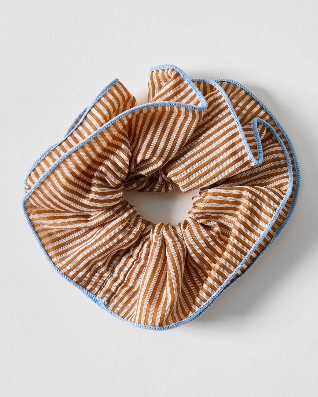 Oliver Bonas Brown Petra Stripe Sheer Scrunchie