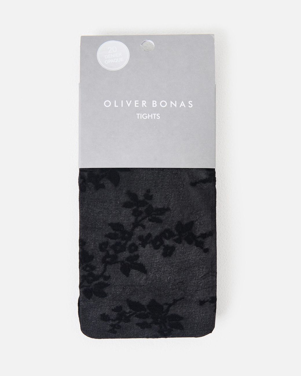 Oliver Bonas White 20 Denier Floral Sheer Tights