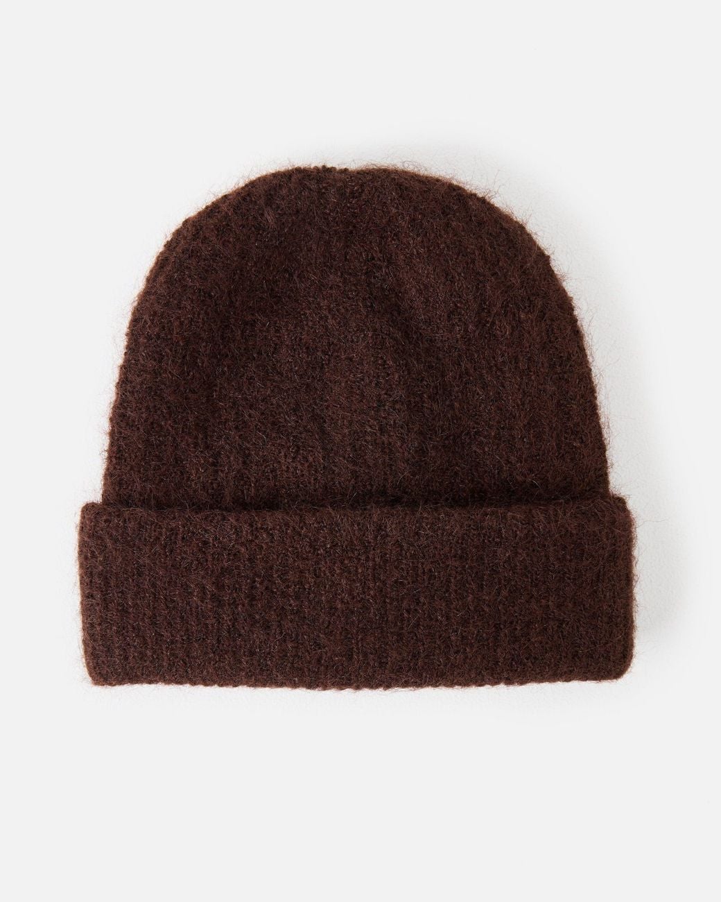 Oliver Bonas Brown Chocolate Ribbed Knitted Beanie Hat