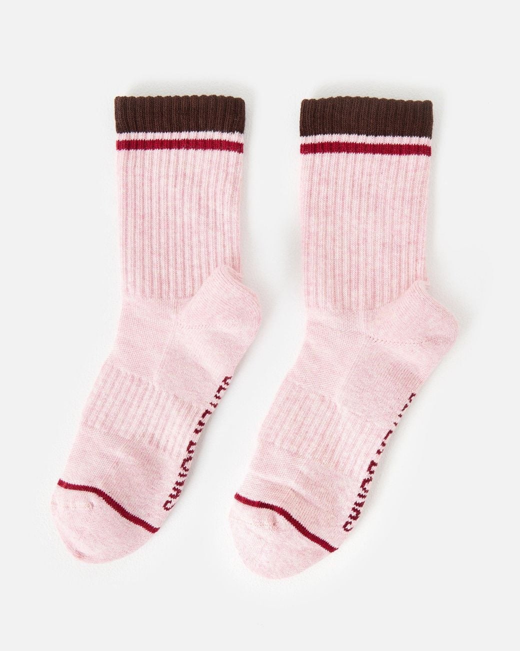 Oliver Bonas Pink Marl Sporty Ribbed Ankle Socks