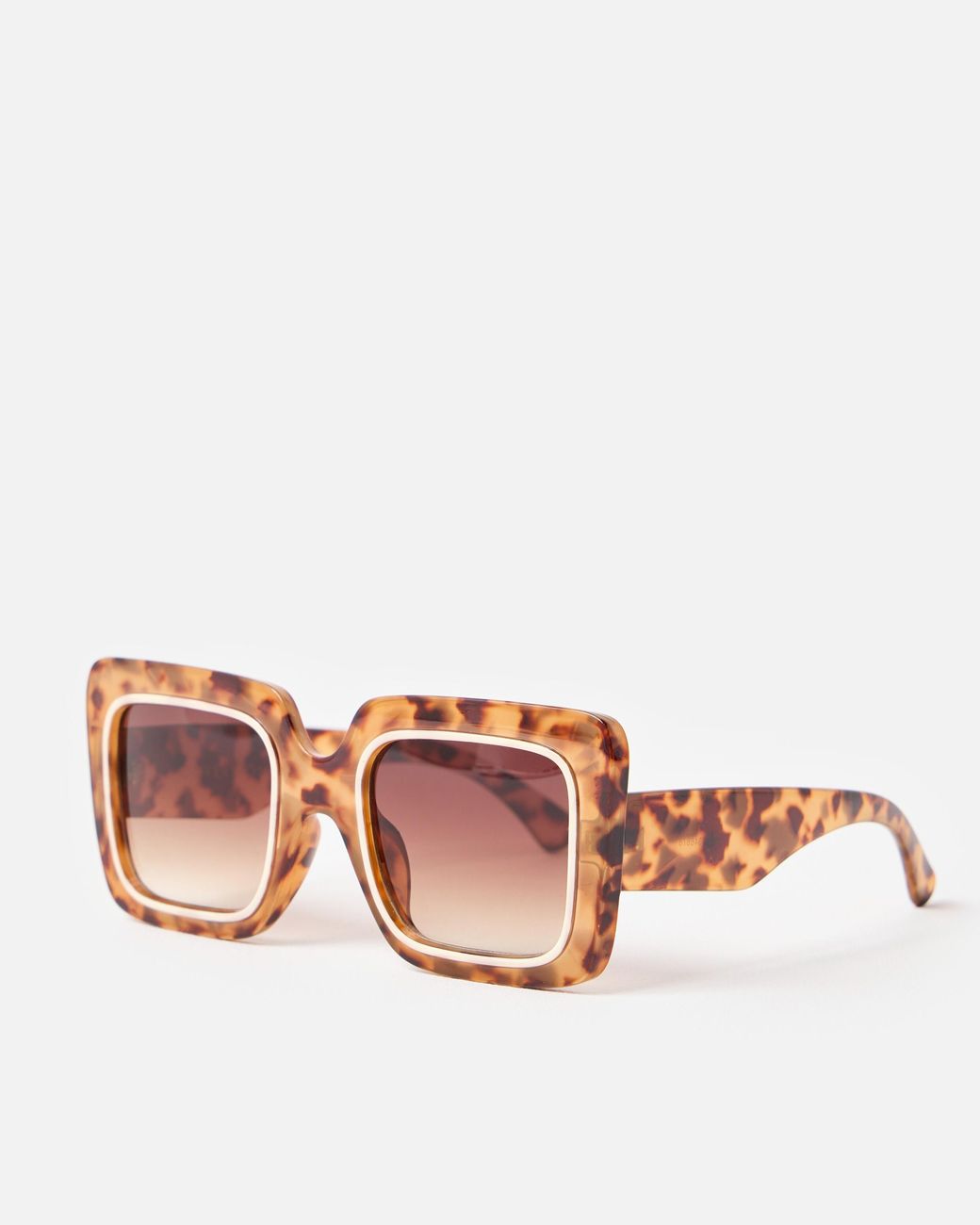 Oliver Bonas Pink Tort Oversized Square Sunglasses
