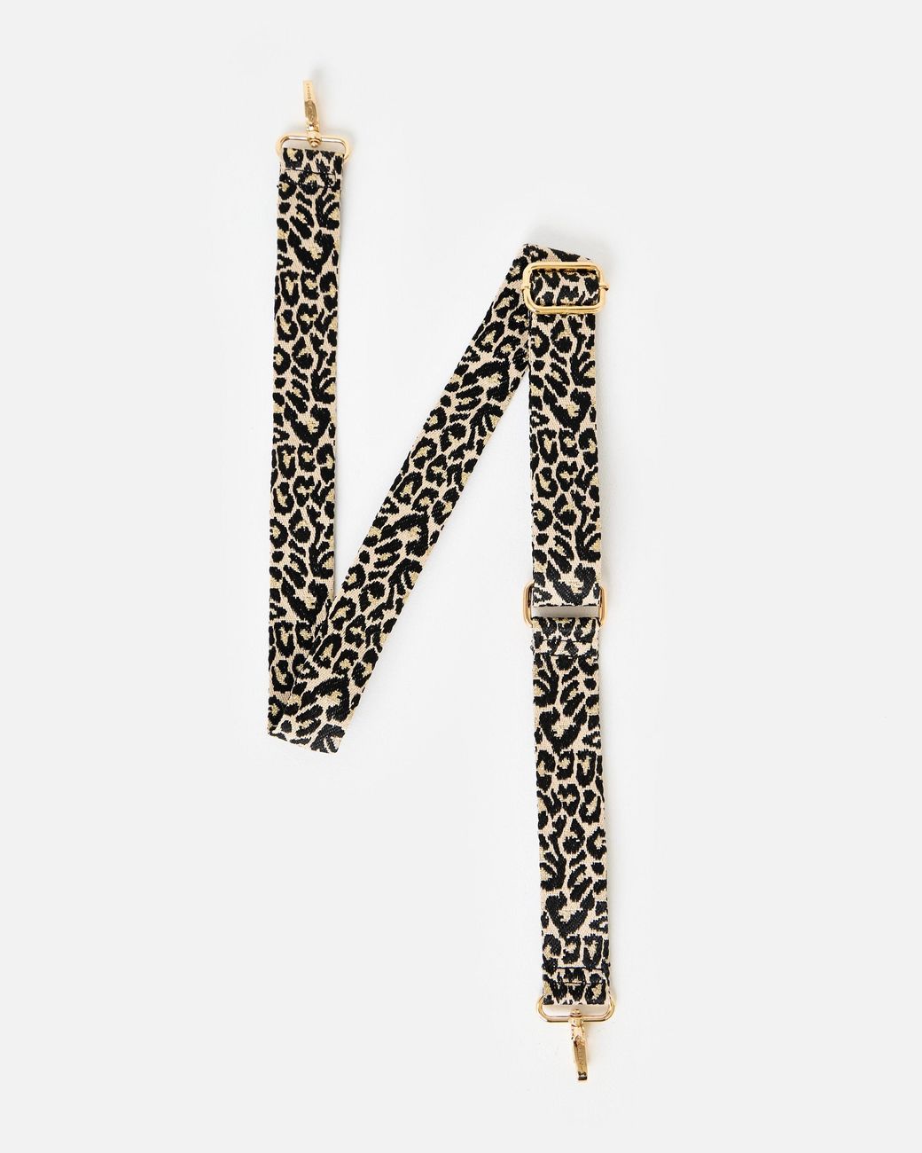 Oliver Bonas Black Leopard Print Crossbody Bag Strap