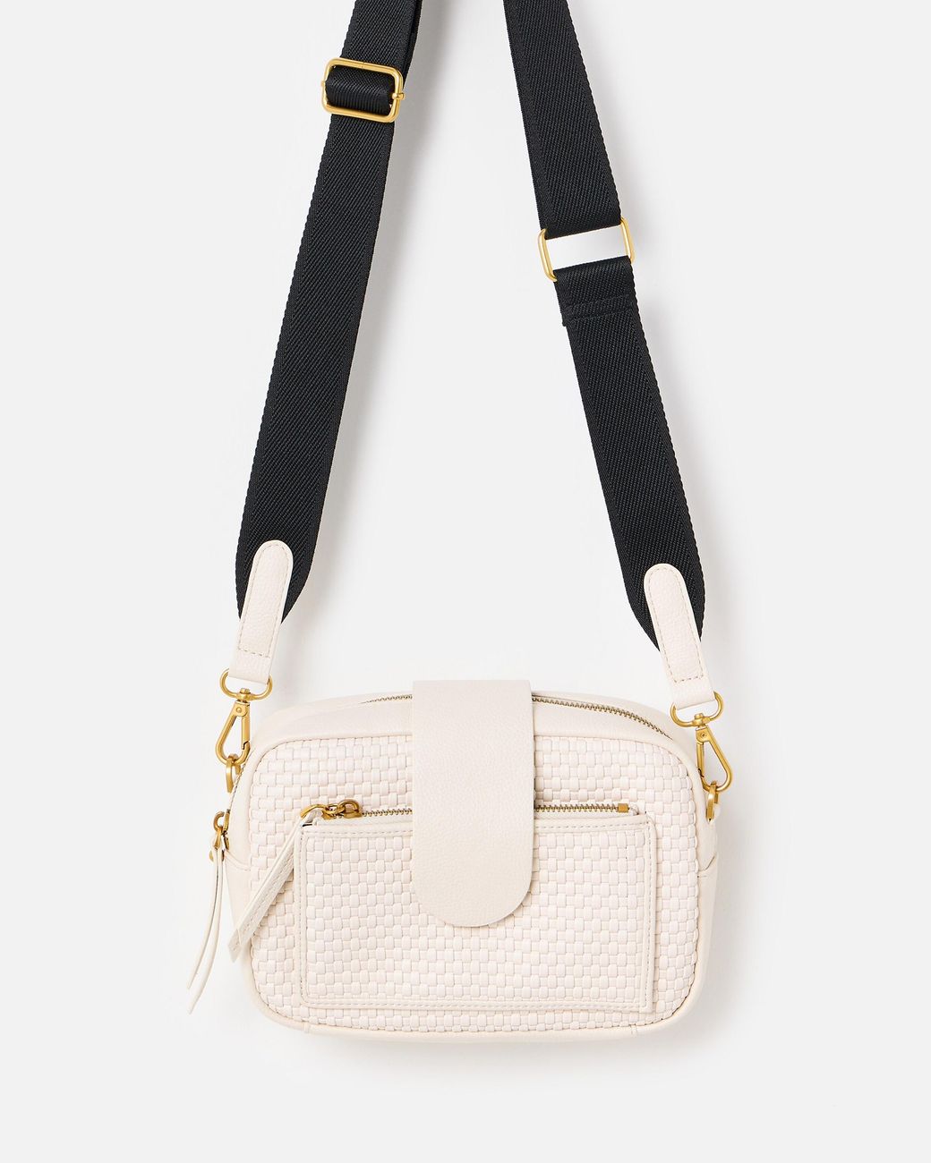 Oliver Bonas Natural Charlee Ecru Weave Crossbody Bag