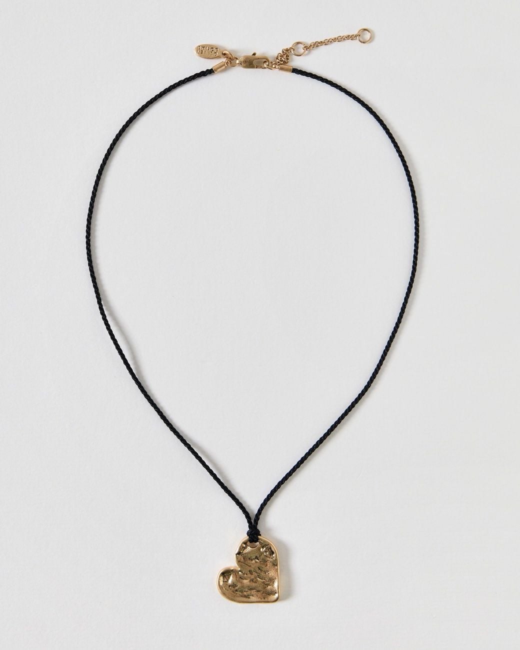 Oliver Bonas Metallic Steph Gold Tone Heart Pendant & Cord Necklace