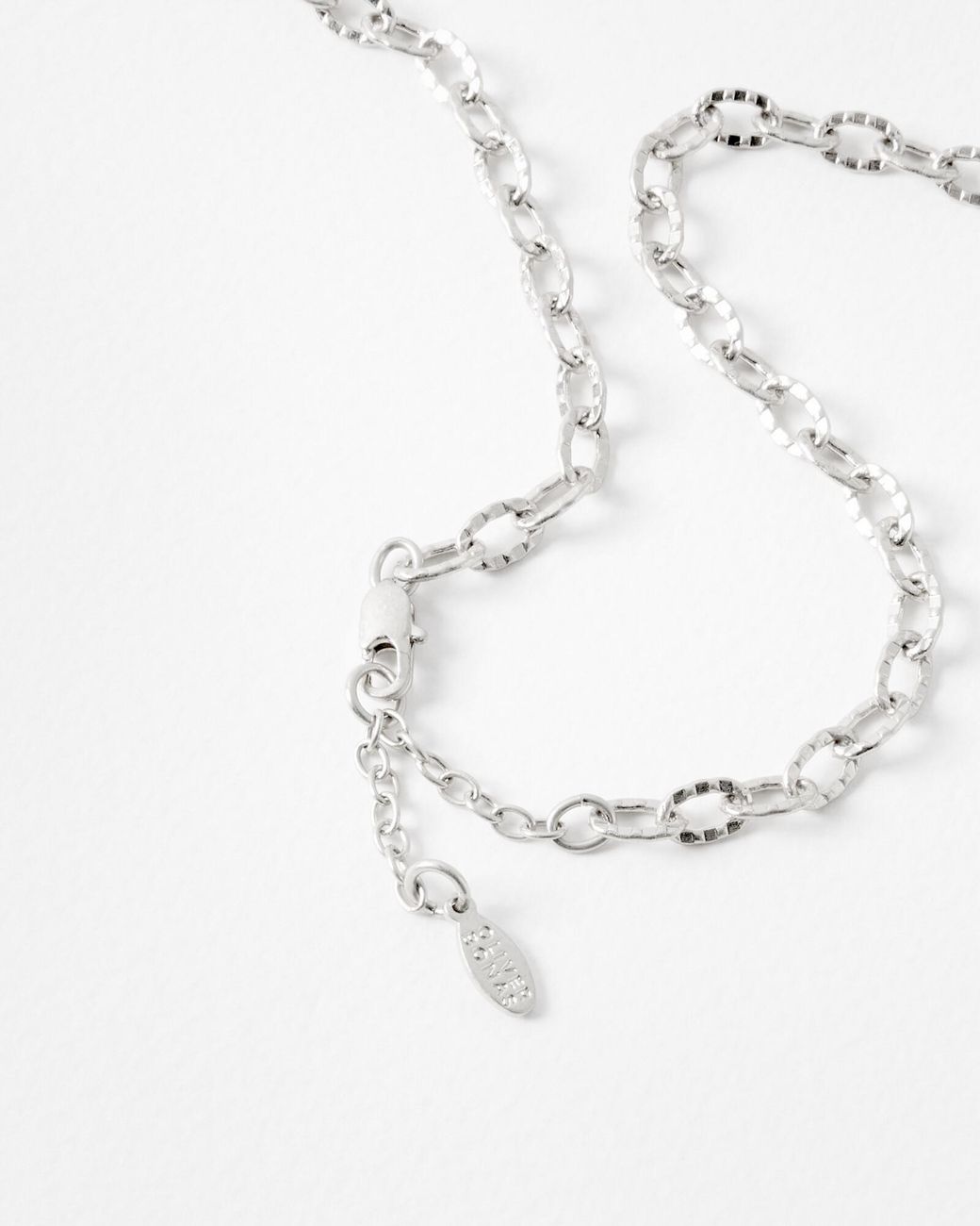 Oliver Bonas White Hadley Tone Hammered Heart Necklace