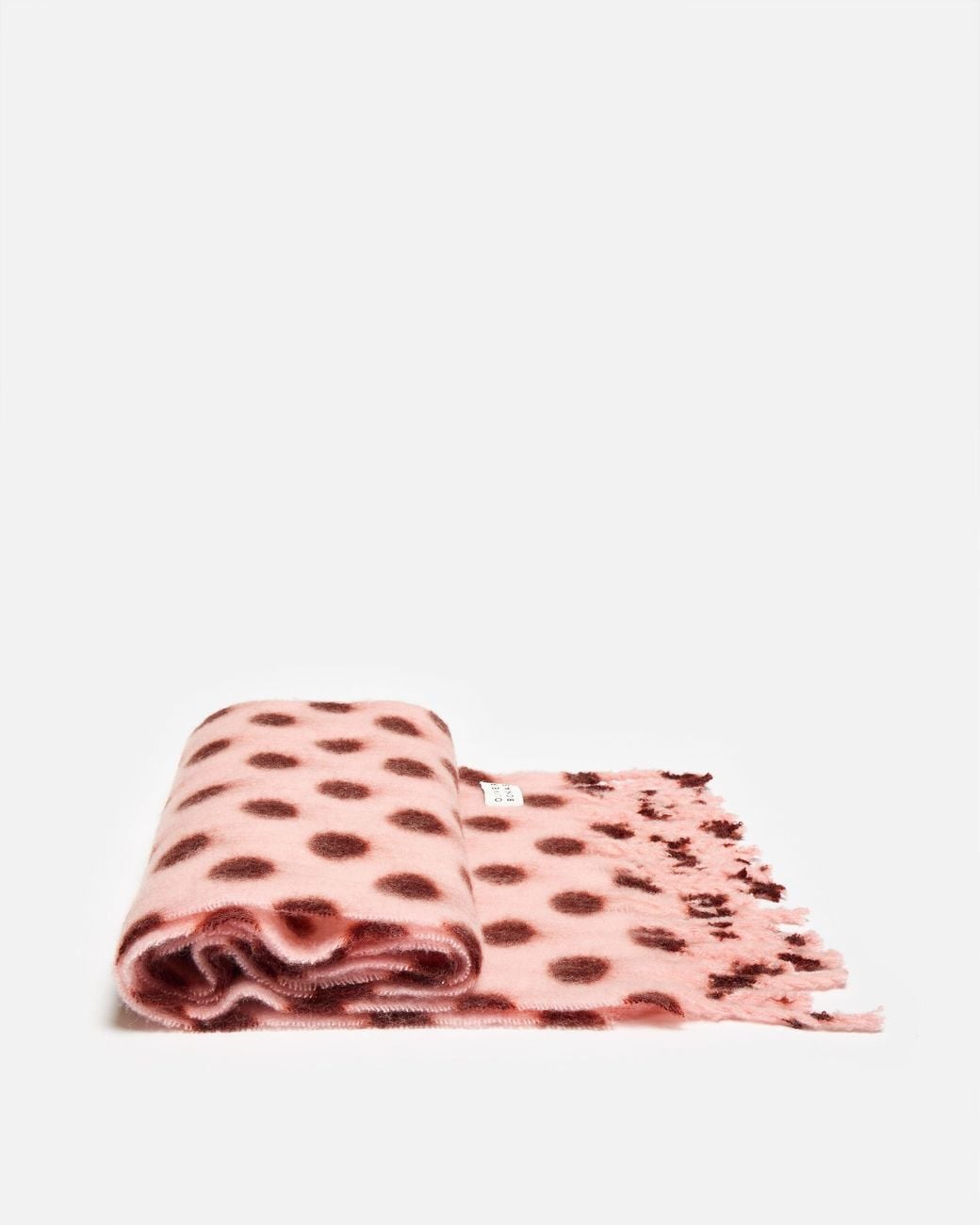 Oliver Bonas White & Burgundy Polka Dot Heavyweight Scarf
