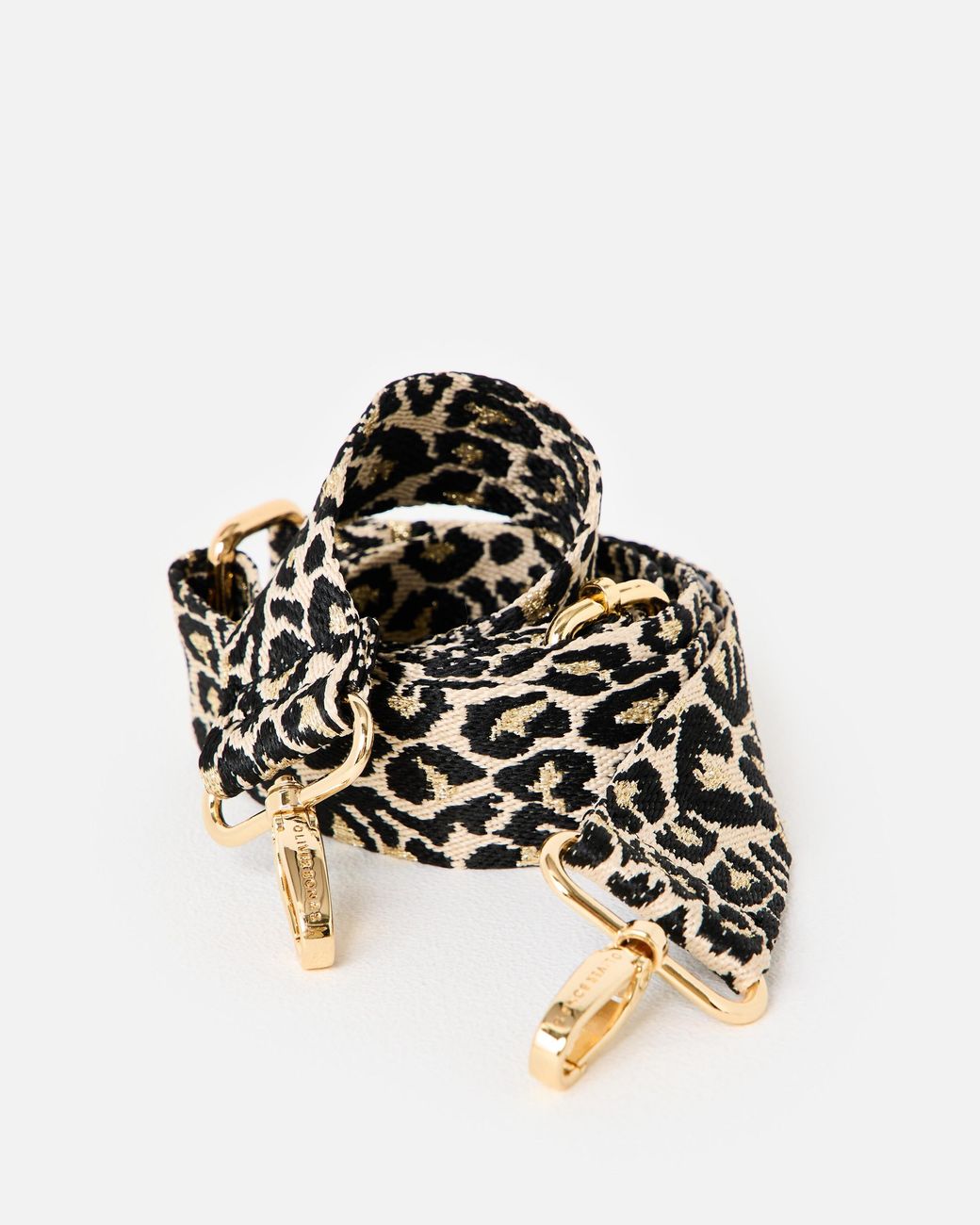 Oliver Bonas Black Leopard Print Crossbody Bag Strap