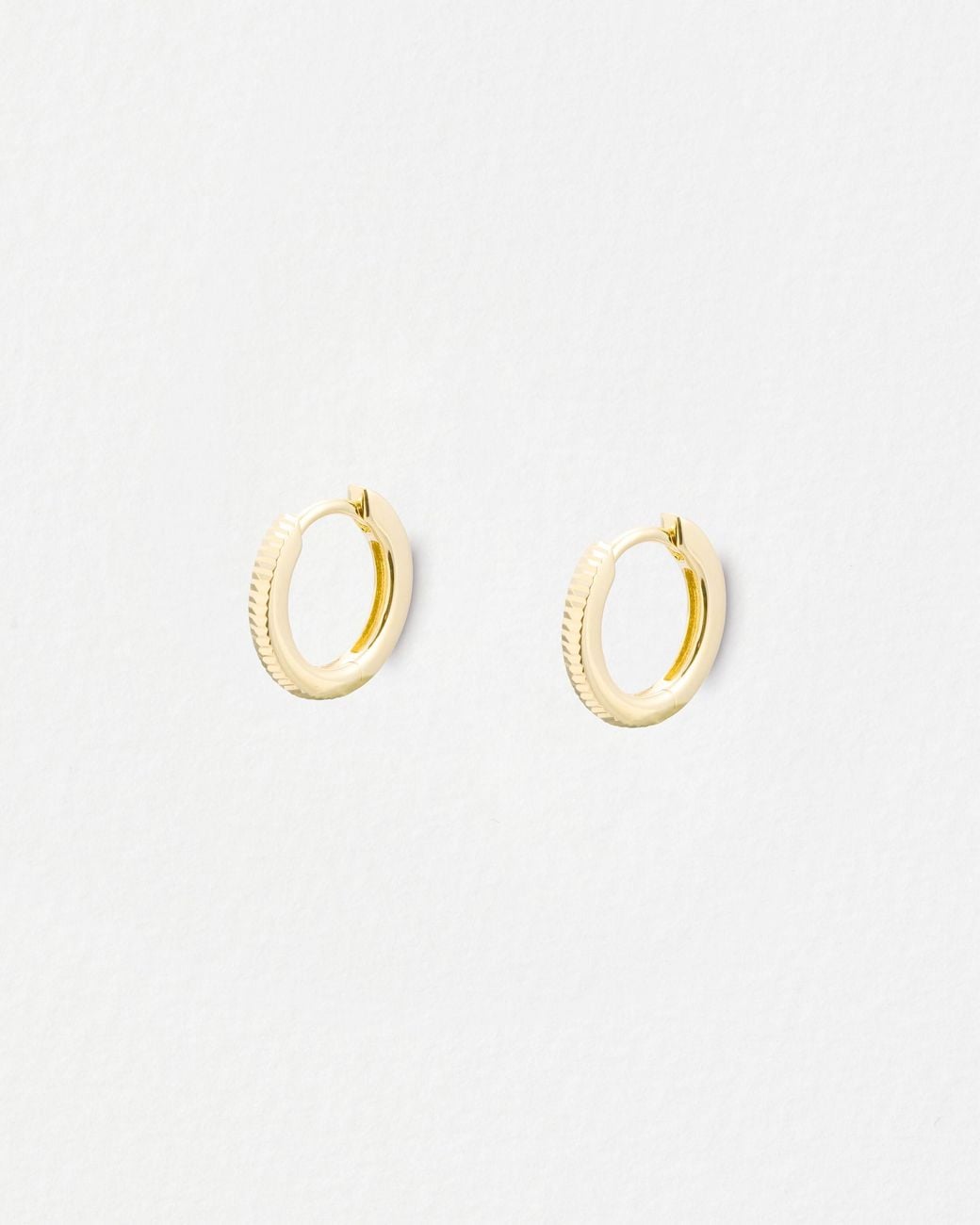 Oliver Bonas Metallic Anita Ridged Huggie Hoop Earrings