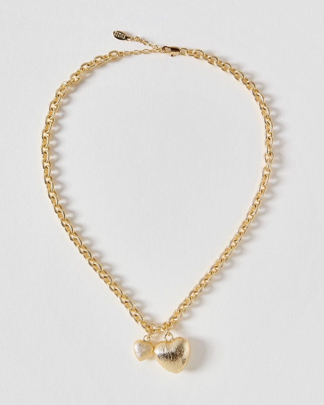 Oliver Bonas Metallic Blythe Gold Tone Heart Pendant Necklace