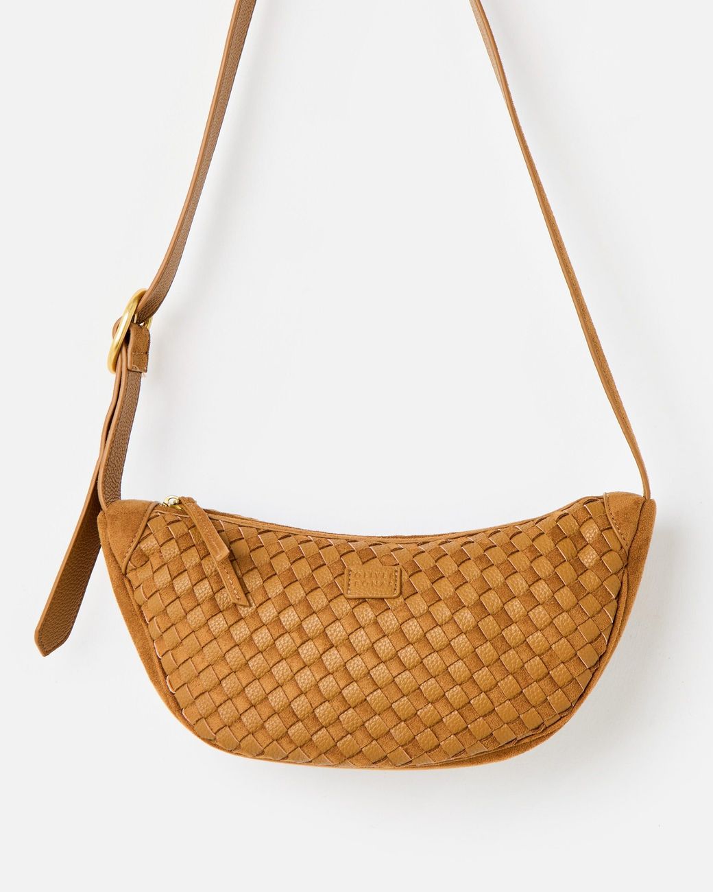 Oliver Bonas Brown Ali Betty Tan Woven Belt Bag