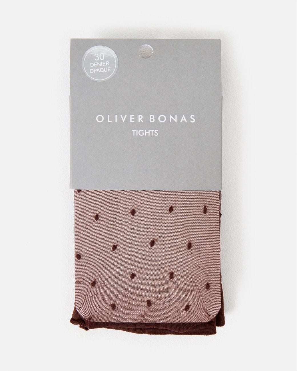 Oliver Bonas Gray 30 Denier Polka Dot Sheer Tights