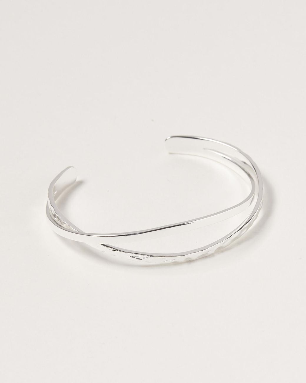 Oliver Bonas Natural Vinita Twisted Silver Cuff Bangle