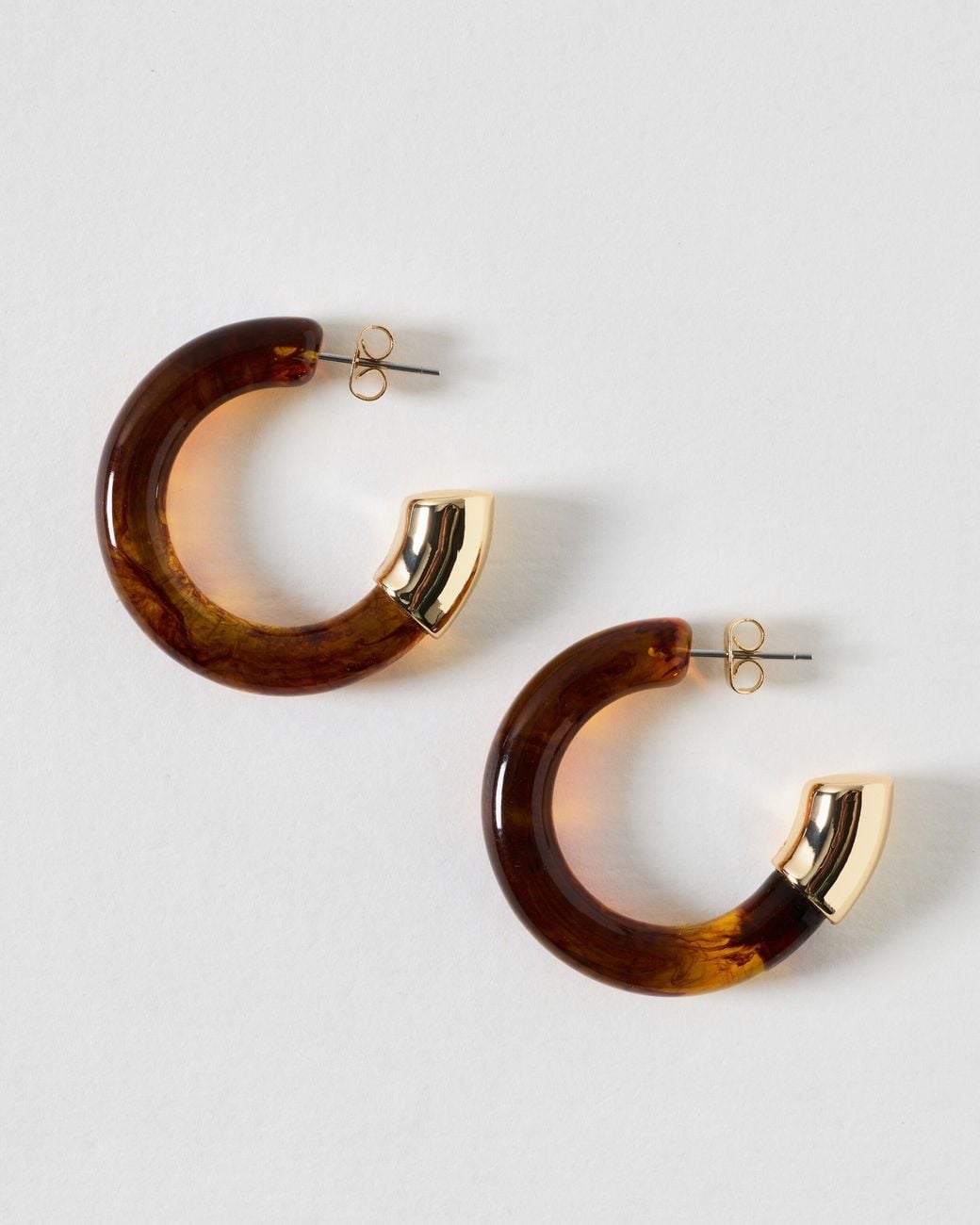 Oliver Bonas Metallic Jayne Resin Hoop Earrings