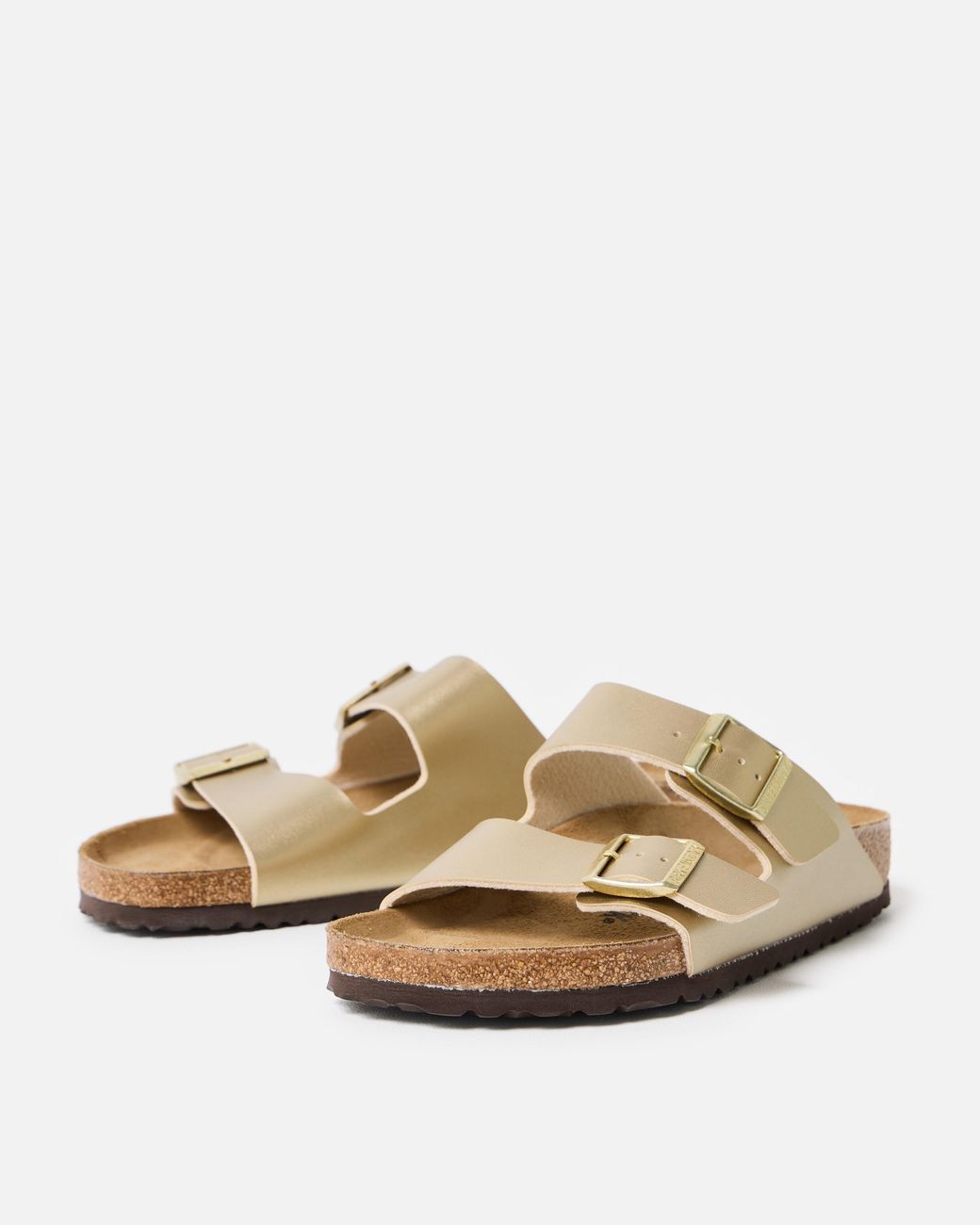 Birkenstock White Arizona Birko-flor Sandals, Size 3.5
