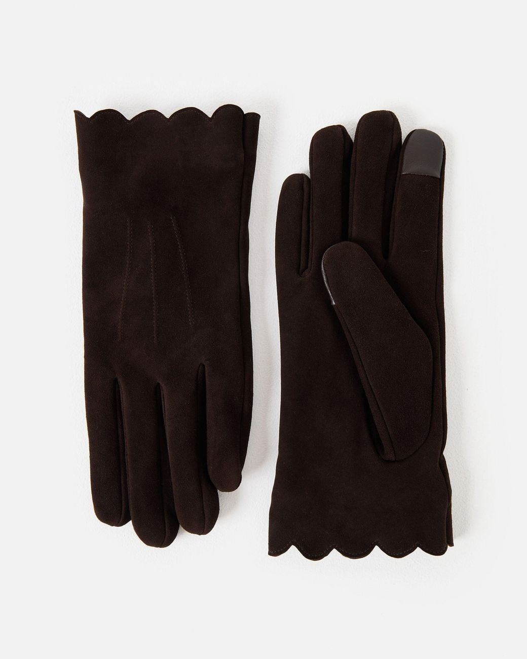 Oliver Bonas Black Dark Suede Leather Gloves