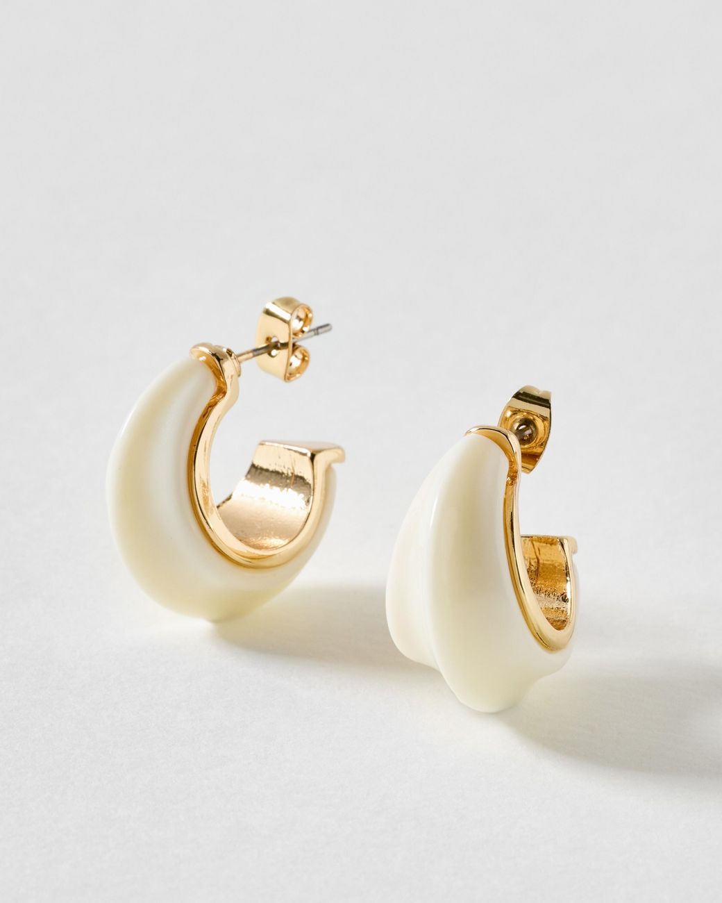 Oliver Bonas Metallic Bessie & Gold Tone Hoop Earrings