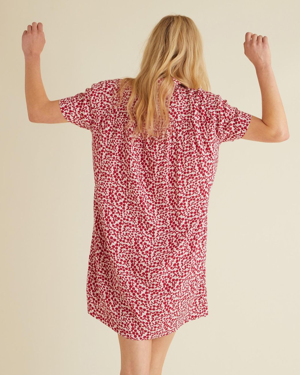 Oliver Bonas Cherry Print Pink Shirt 