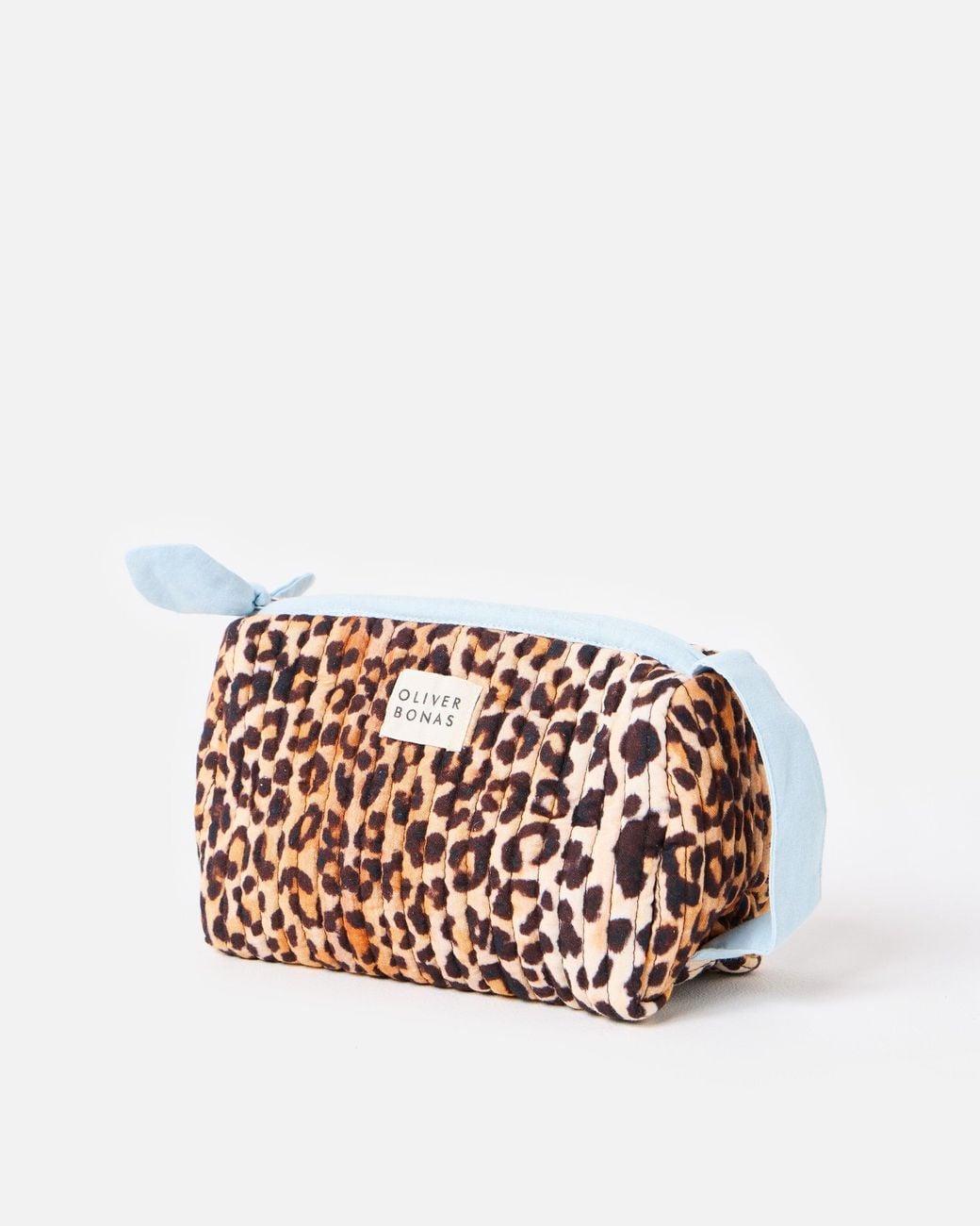 Oliver Bonas White Leopard Print Small Wash Bag