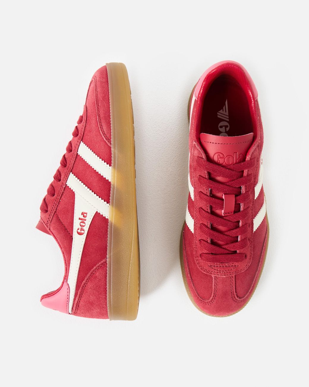 Gola Red Viper Lollipop & White Trainers, Size 3