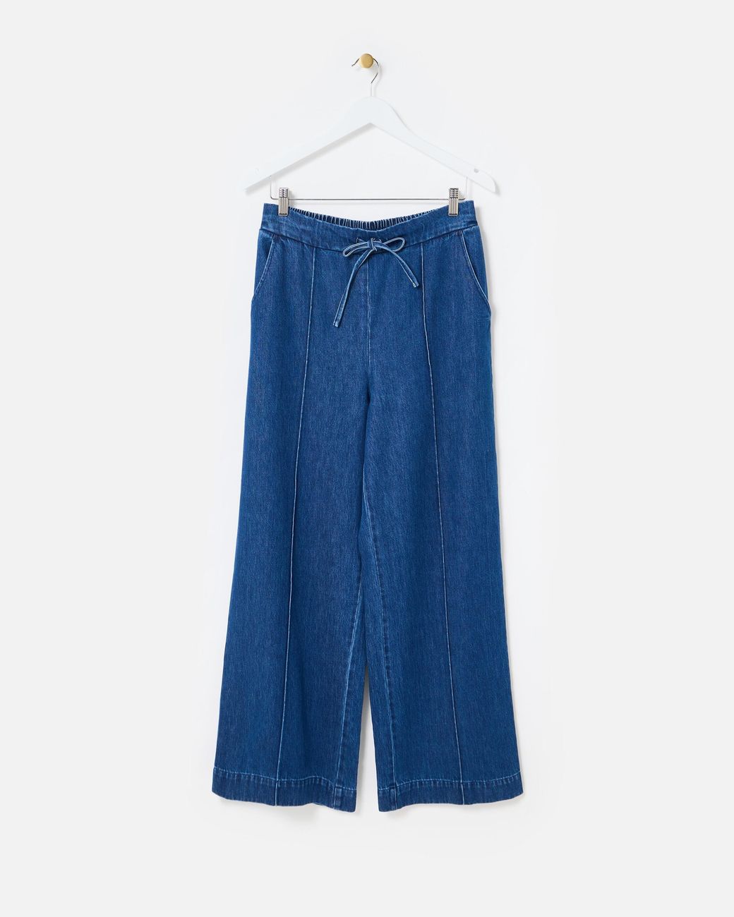 Oliver Bonas Red Washed Seam Detail Wide Leg Jogger Trousers, Size 6