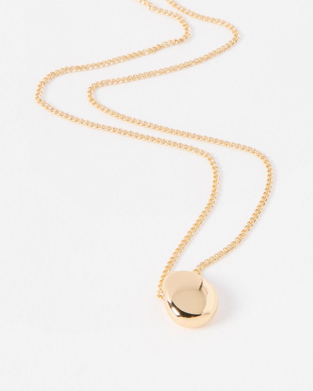 Oliver Bonas White Zabel Tone Pebble Pendant Necklace