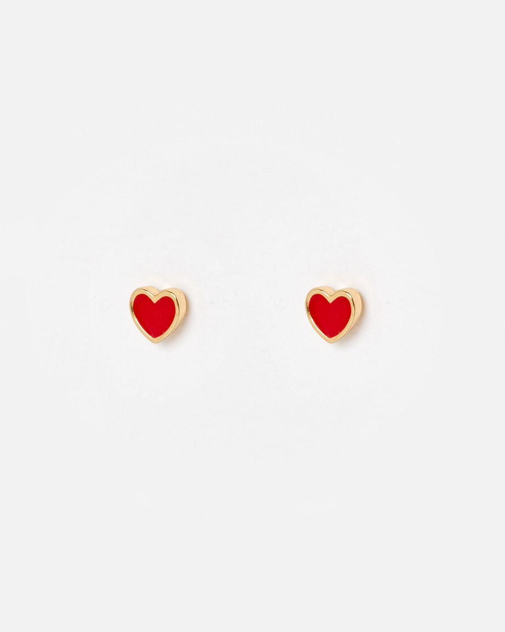 Oliver Bonas White Ottilie Tiny Heart Stud Earrings