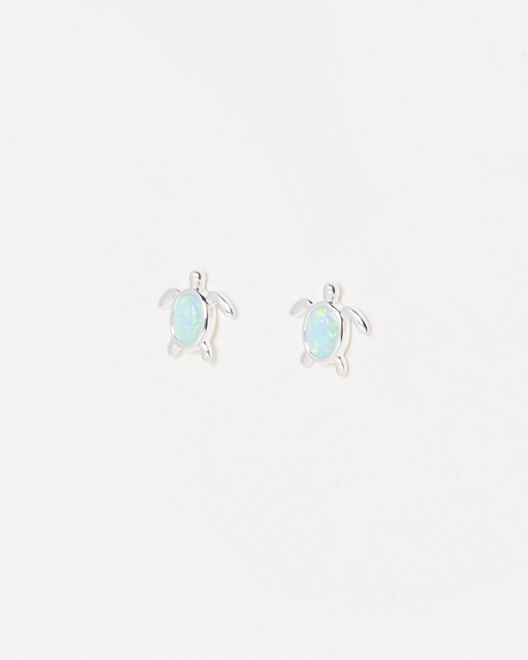 Oliver Bonas Blue Terry Turtle Sterling Silver Opalite Stud Earrings