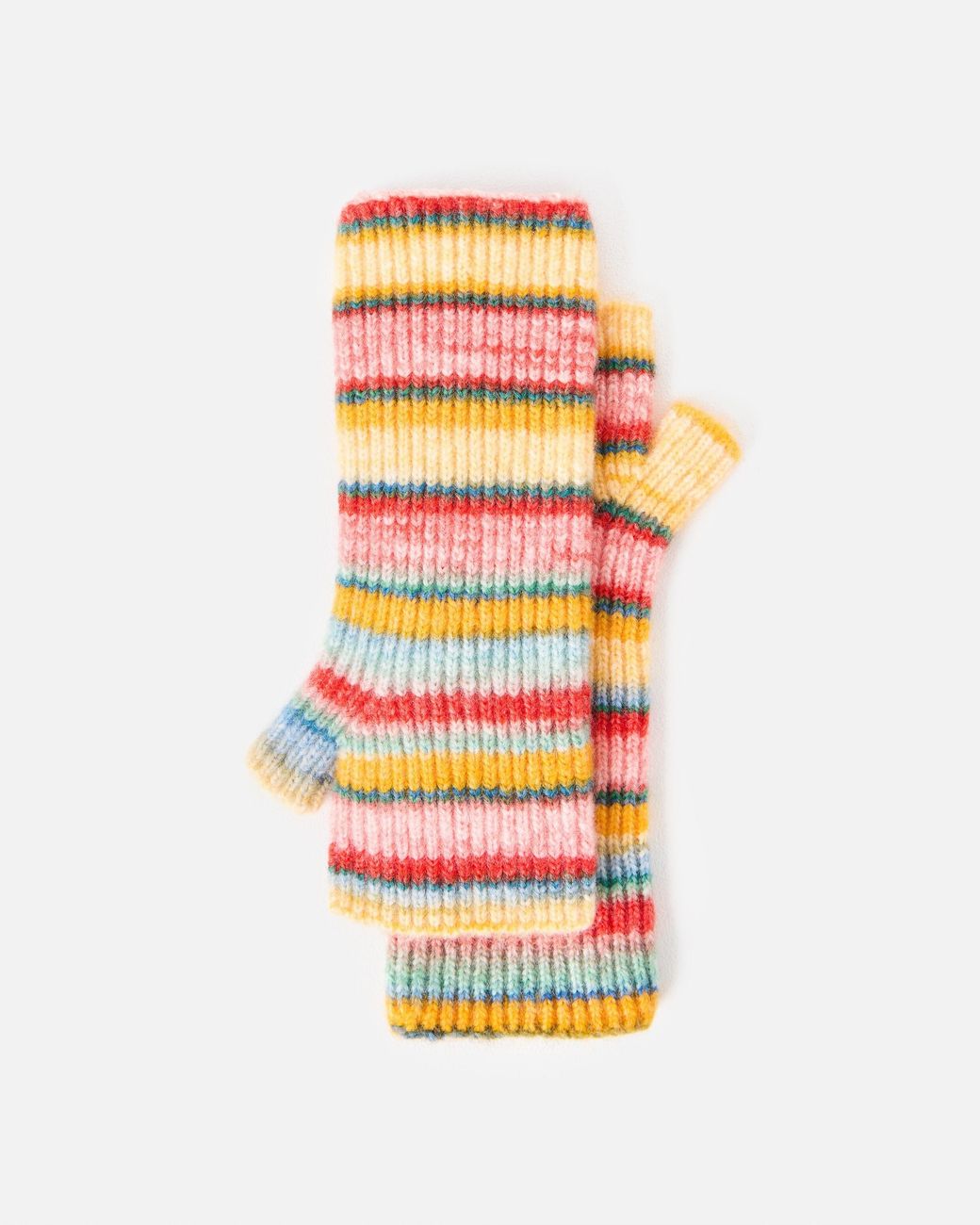 Oliver Bonas Pink Multicoloured Striped Knitted Wrist Warmers
