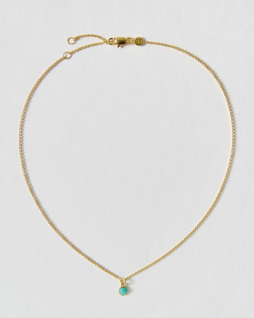 Oliver Bonas White Auden Amazonite Heart Charm Pendant Necklace