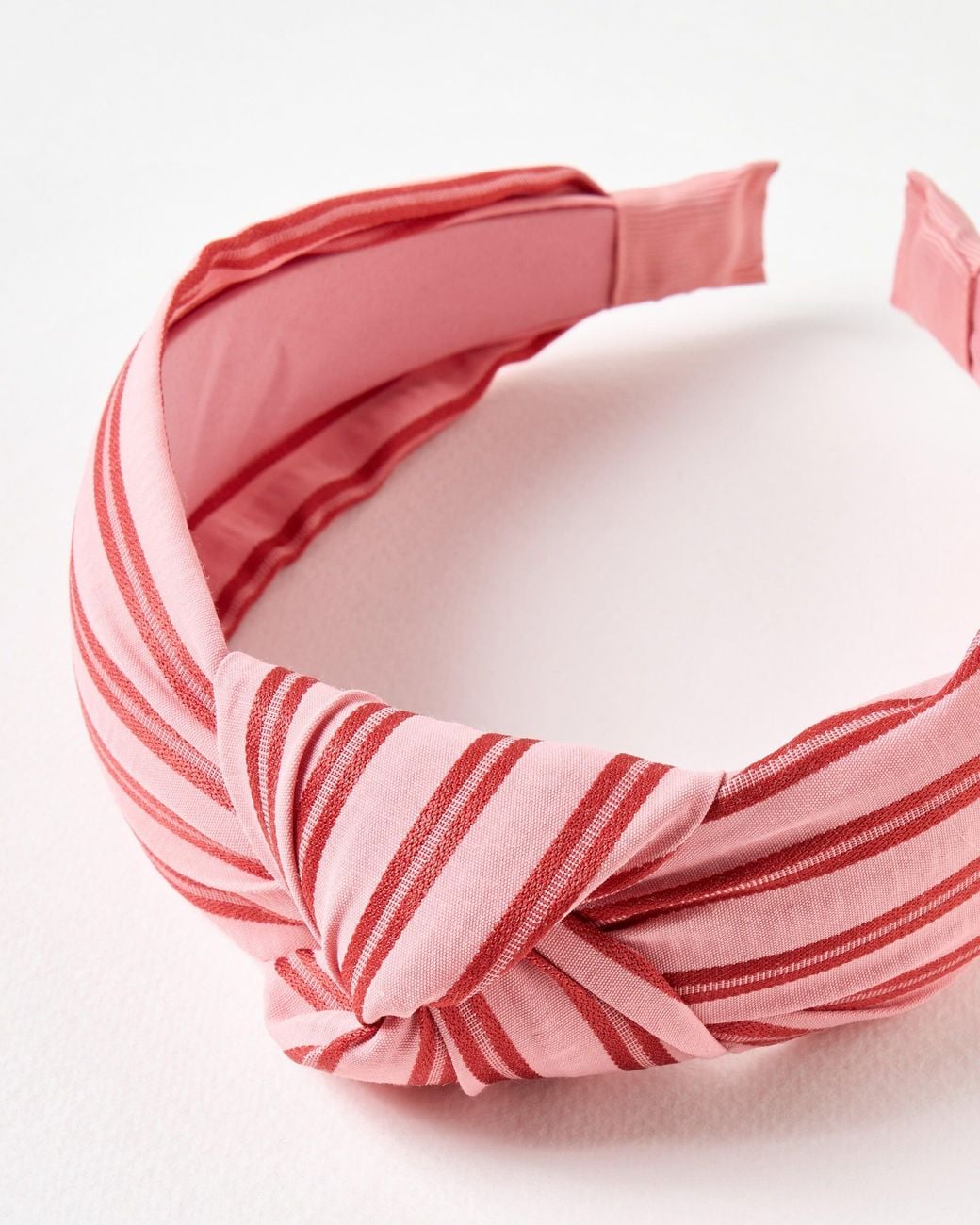 Oliver Bonas Pink Luna Striped Knot Headband
