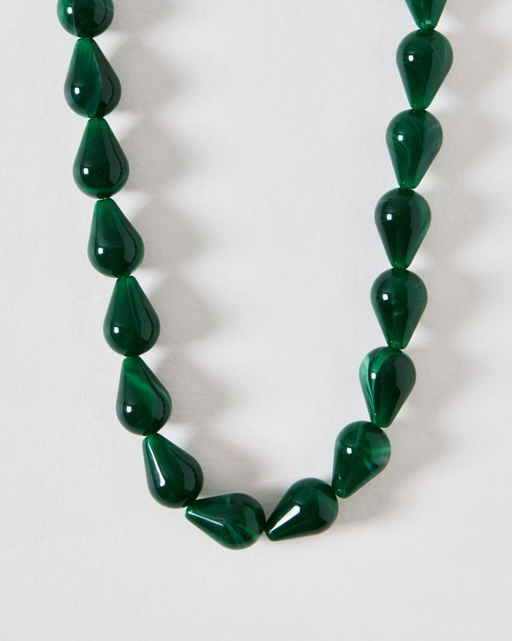 Oliver Bonas Green Midori Teardrop Beaded Necklace