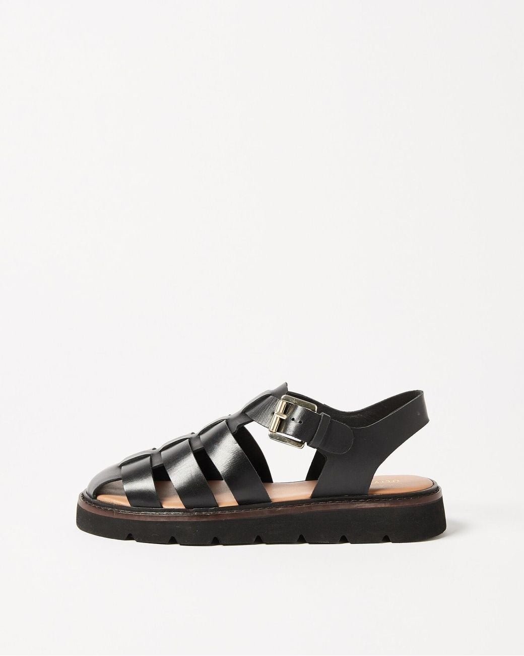 Oliver Bonas Blue Fisherman Strappy Leather Sandals, Size Uk 3