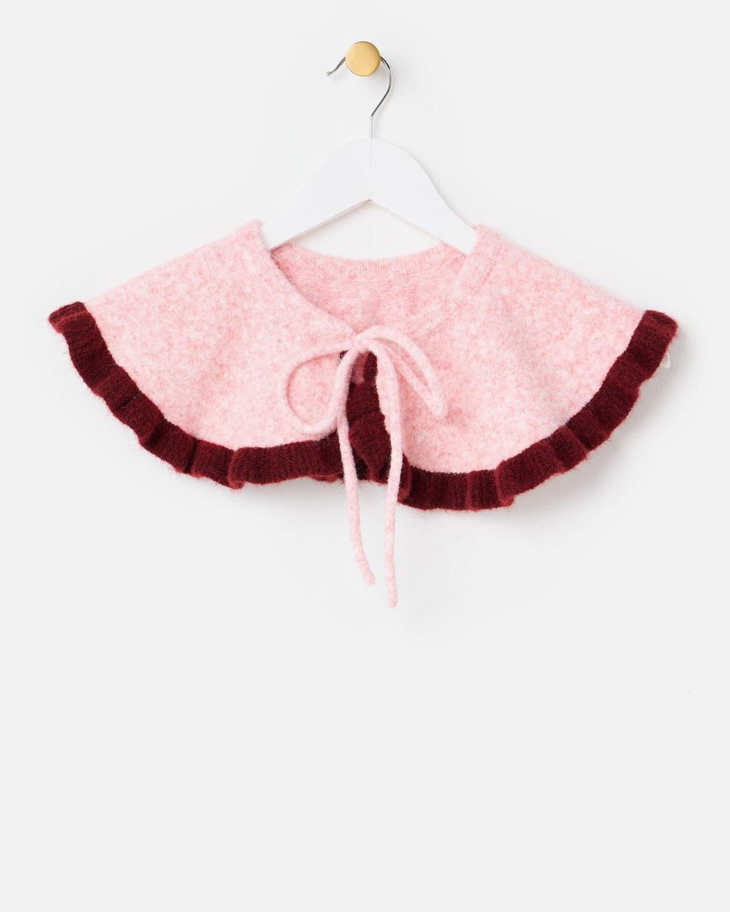 Oliver Bonas Pink & Burgundy Frill Knitted Collar