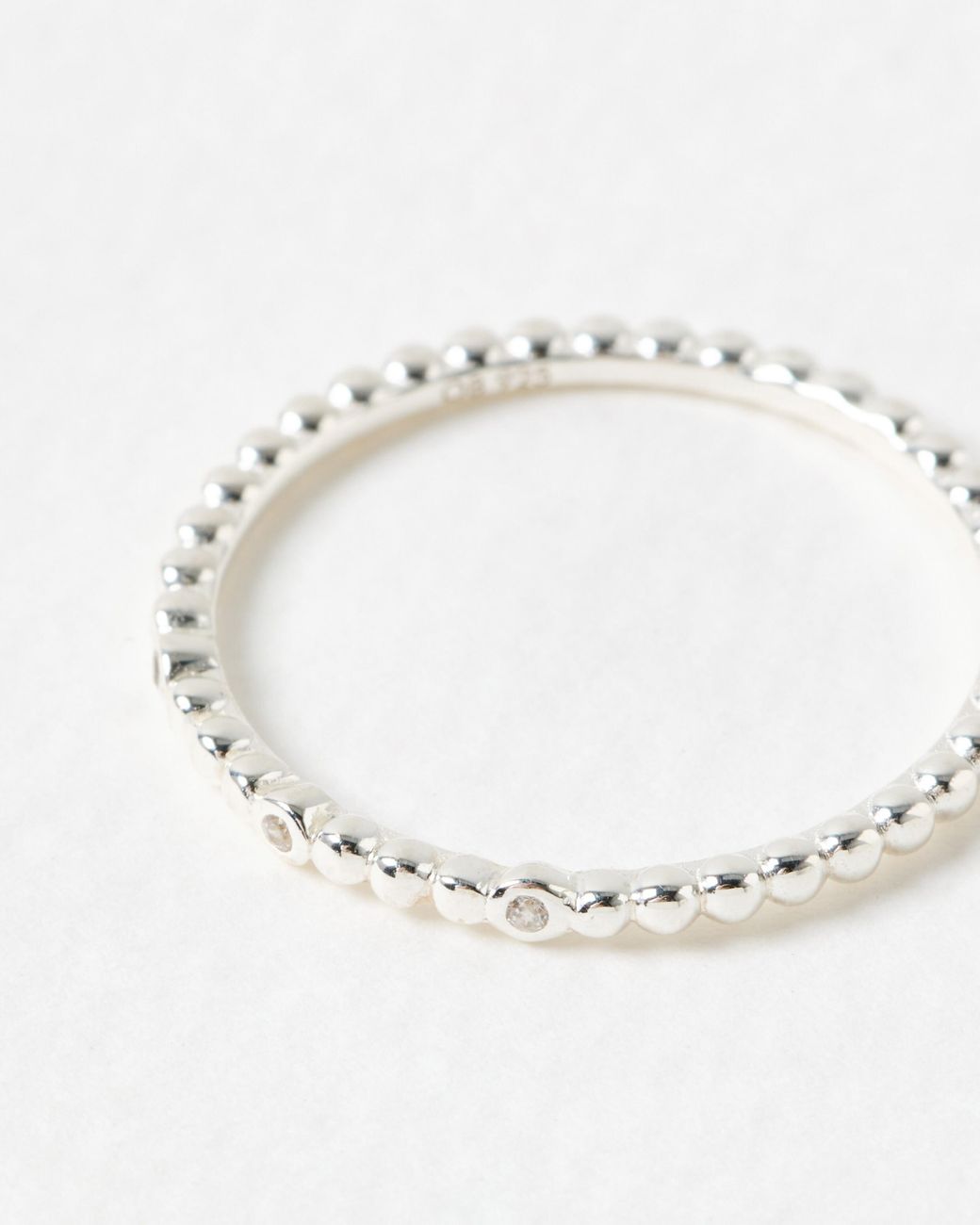 Oliver Bonas White Yara Sterling Bobble Ring