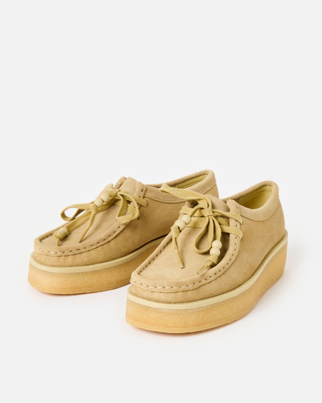 Clarks Natural Wallacraft Bey Maple Suede Shoes, Size 3
