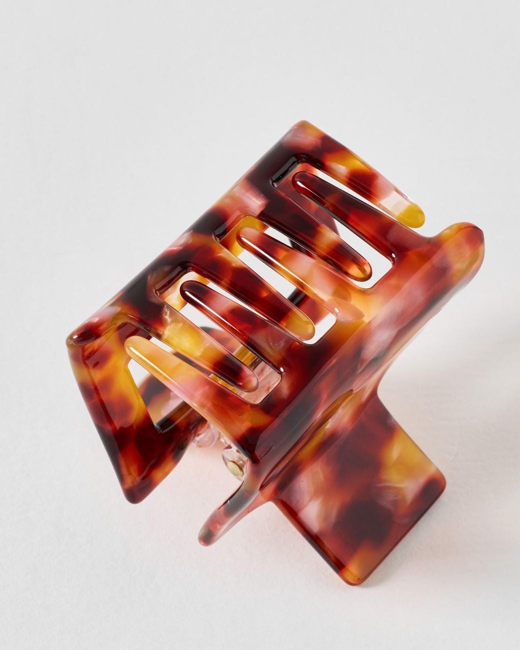 Oliver Bonas Red Naomi & Pink Square Resin Claw Clip