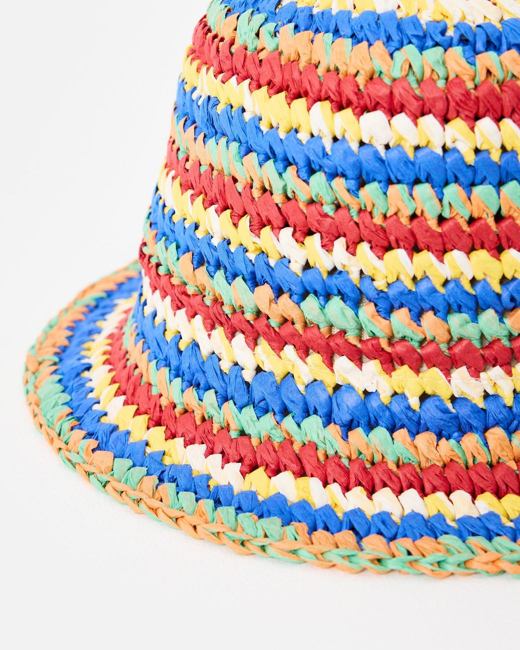 Oliver Bonas White Multicoloured Striped Bucket Hat
