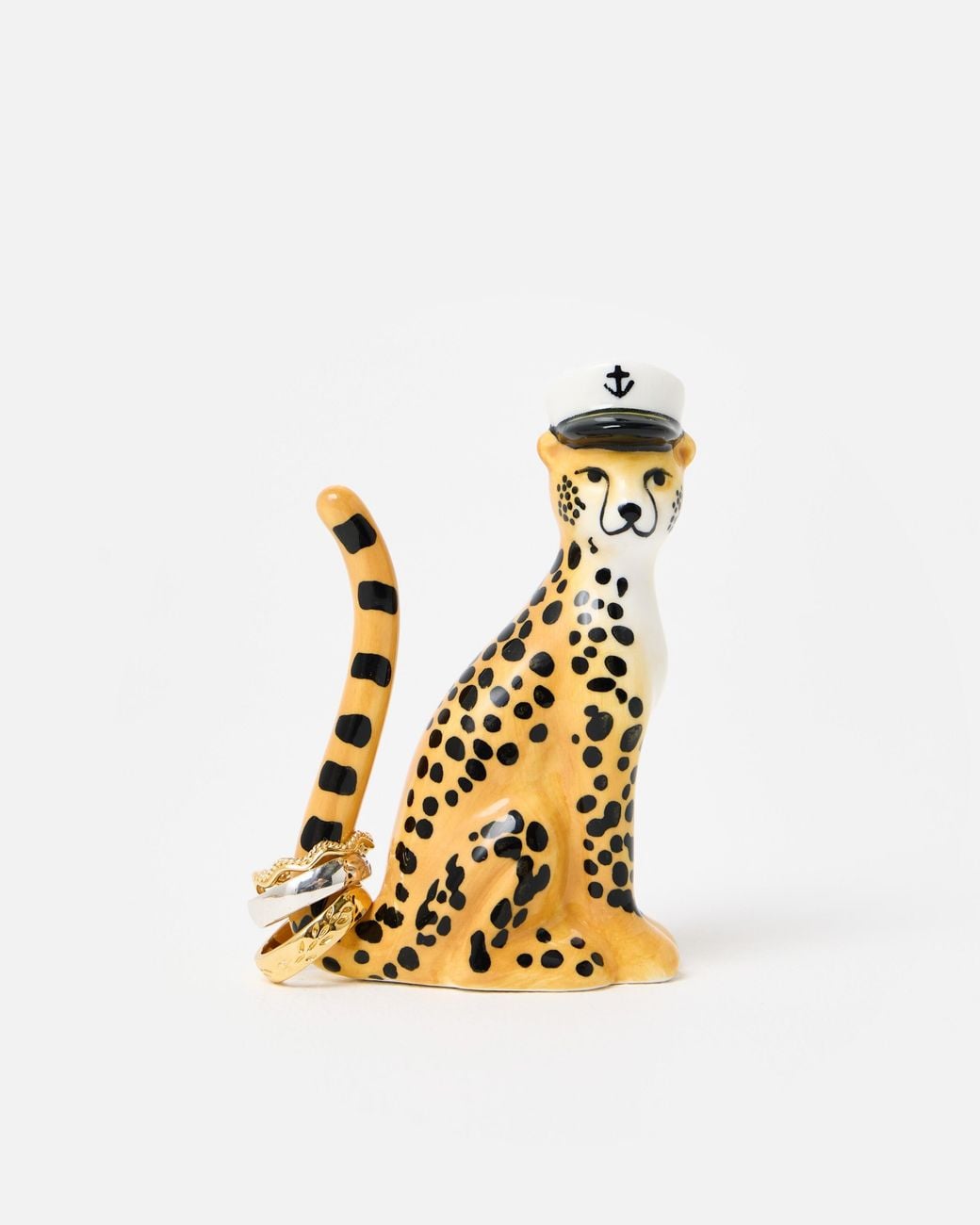 Oliver Bonas Metallic Cheetah Ceramic Ring Holder