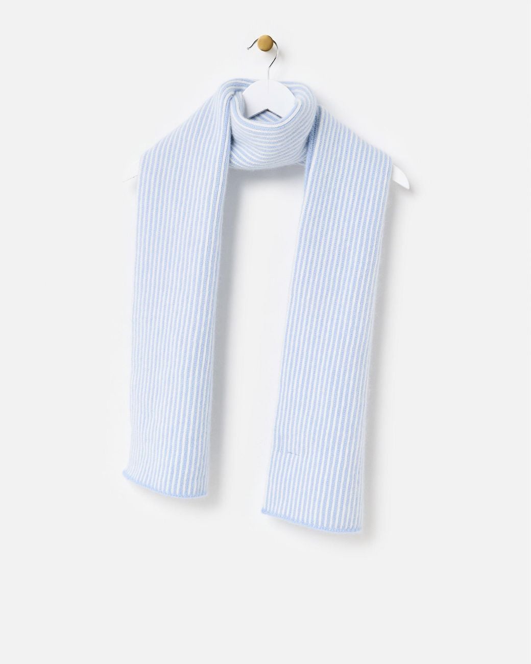 Robert Mackie Blue Kelpie & White Striped Scarf