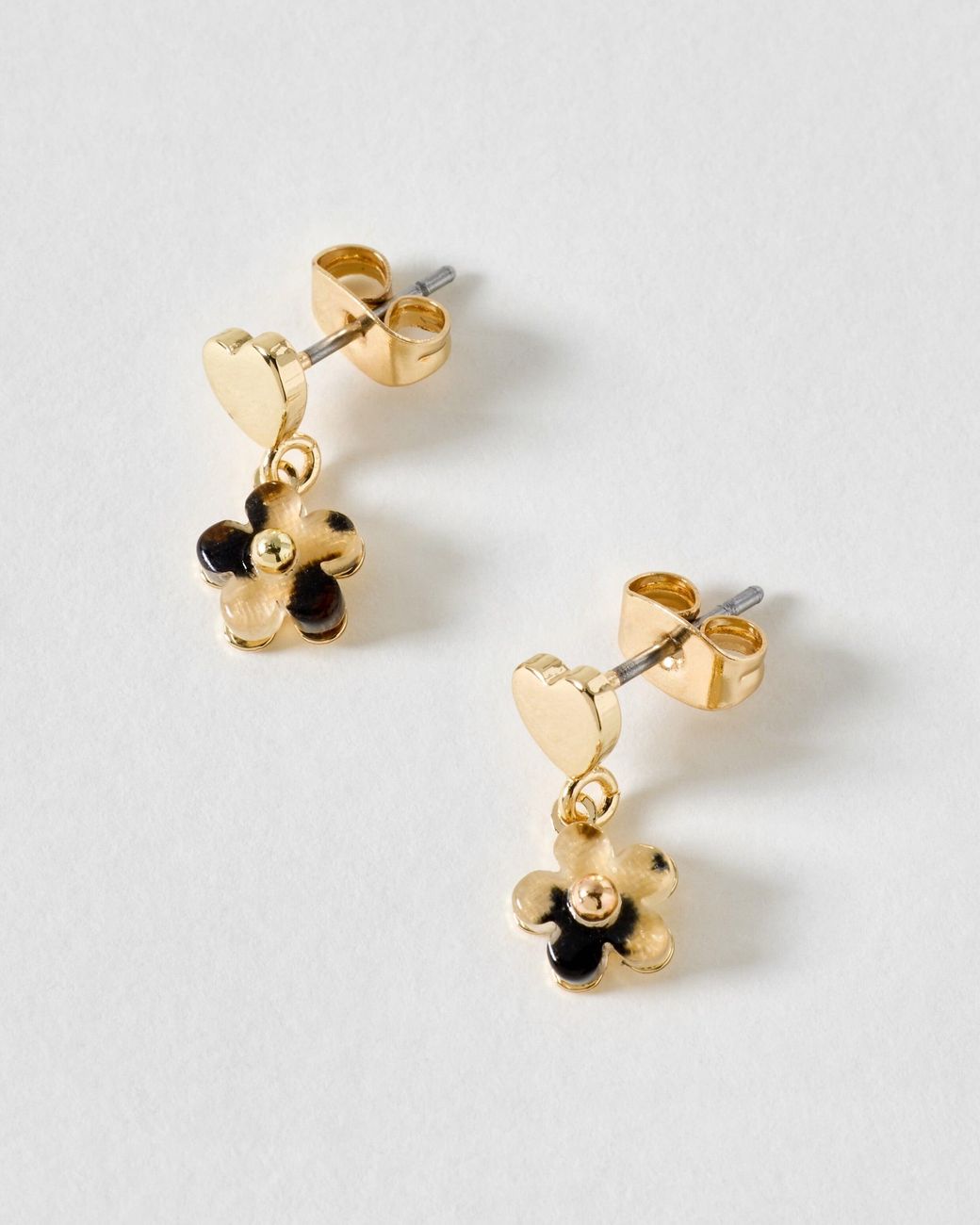 Oliver Bonas Metallic Lucinda Mini Tort Flower Drop Earrings