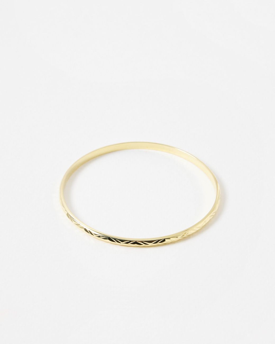 Oliver Bonas White Anita Engraved Textured Bangle